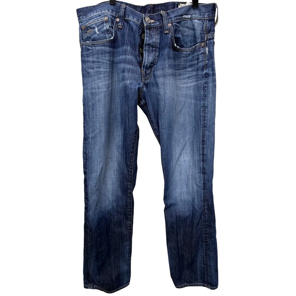 G Star Raw Straight Fit Mens Size 36x32 Jeans Button Fly Skater Streetwear Urban